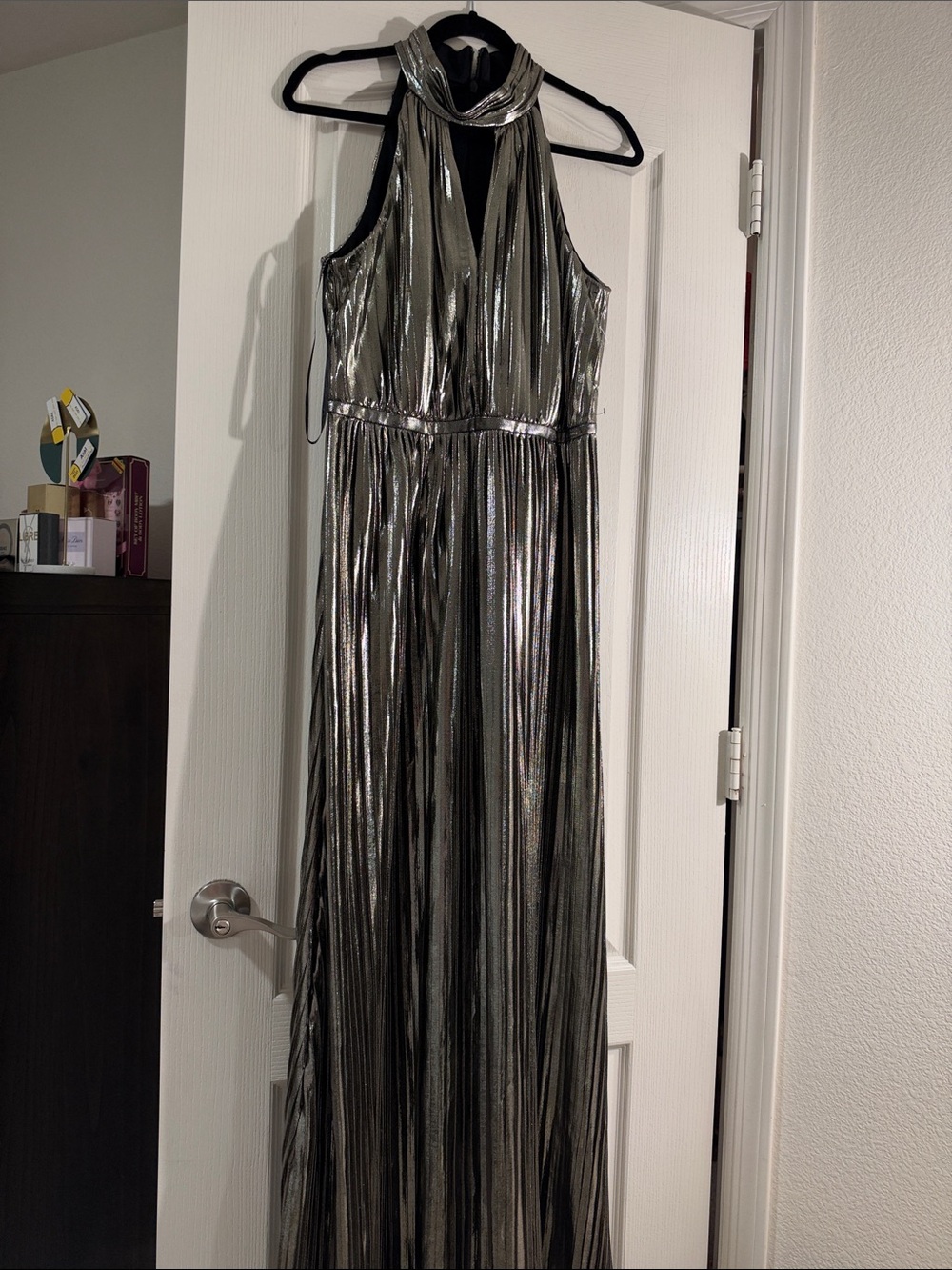 Vince Camuto Metallic Silver  Maxi Dress